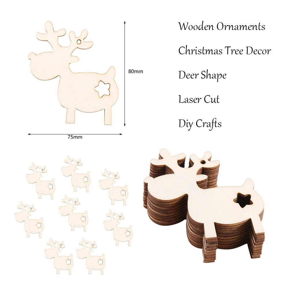 5/10 шт. Рождественский олень Деревянные Подвески, украшения «сделай сам» для дома для рождественской вечеринки украшения орнамент с рождественской елкой Детская подарок
