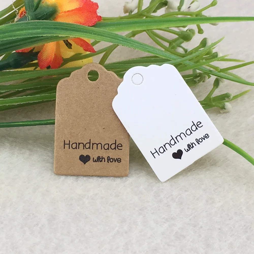

1000pcs/lot 3x2cm Personalized Wedding Tag, "handmade with love"Tag, Wedding Gift Tags, Wedding Party Favor