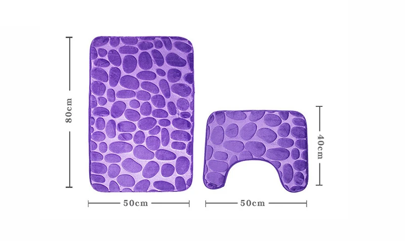 3D тиснение камня коврик для ванной комнаты Набор фланелевых ковриков для туалета покрывало для унитаза коврик для ванной ванная душевая комната коврик для ног