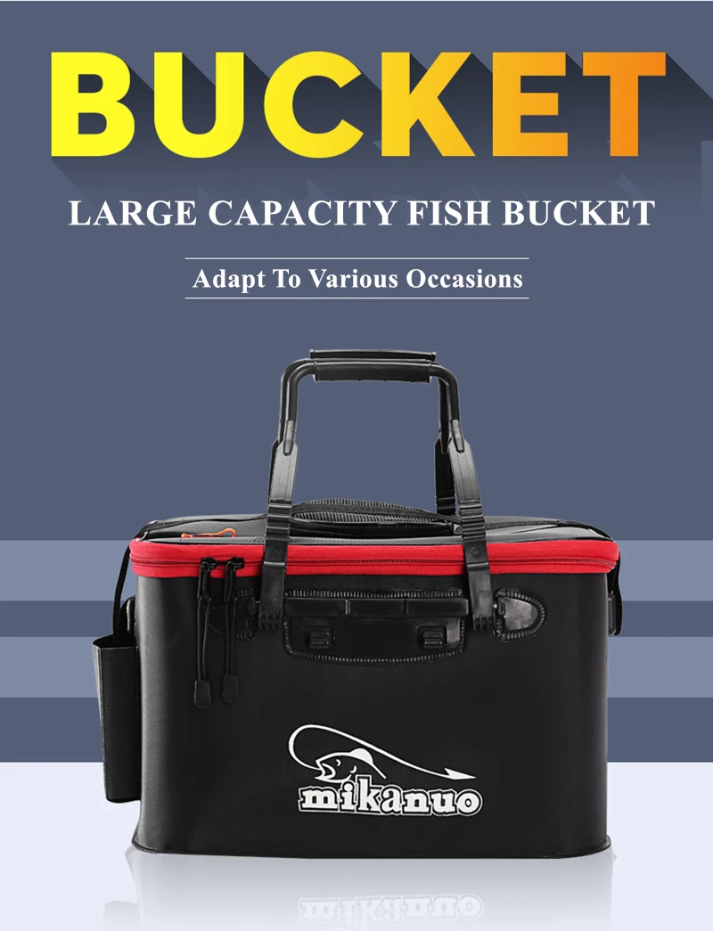 Bolsa de Pesca Balde de Pesca Caixa de Peixe ao Vivo Recipiente de Água Bolsas de Armazenamento Portátil Dobrável Acampamento Caminhadas Pan Basin Enfrentar Eva 2 de pesca caixa de peixe ao vivo