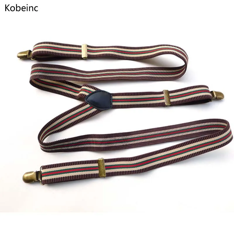 New Striped Women Suspender Fashion Retro Classic British Style Elastic