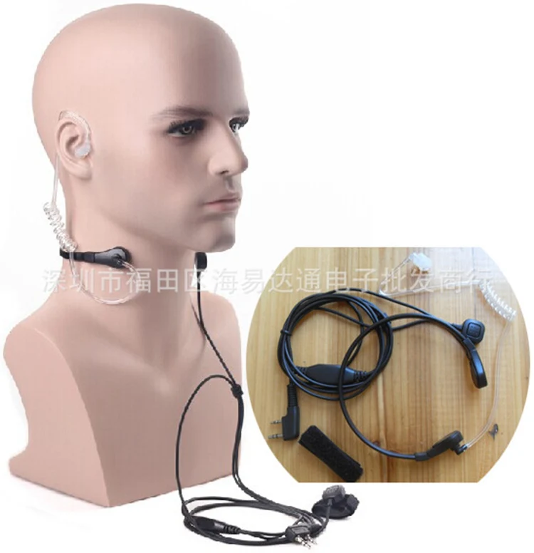 

Best Vibration Throat Mic Walkie Talkie radio Microphone Headset For BAOFENG UV-5R GT-3 Wouxun kg-uv8d PPT Throat Microphone Ear