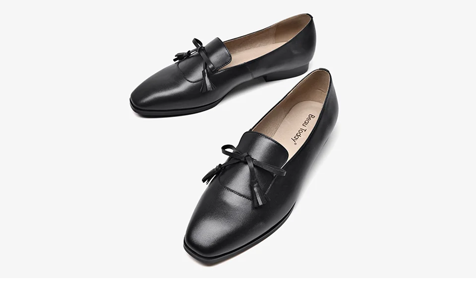 BeauToday/женские лоферы с бабочкой и бахромой; обувь ручной работы; Высококачественная обувь из натуральной кожи; брендовые слипоны на плоской подошве; 27084