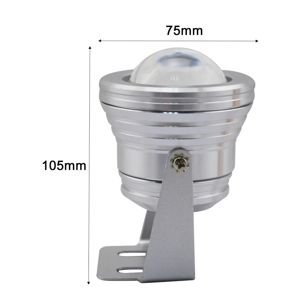 Светодиодный светильник для подводной съемки IP67, 12 цветов, 1000 лм, 10 Вт, RGB, фонтан, светильник с функцией синхронизации, для бассейна, пруда, аквариума, точечный светильник, EU Plug