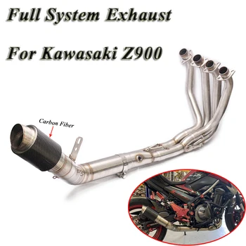 

Slip On For Kawasaki Z900 Ninja900 2017 2018 2019 Motorcycle Full Exhaust System Escape Front Middle Link Pipe Carbon Muffler