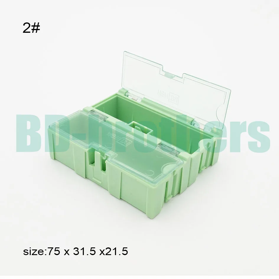 2# зеленый компонент коробка для хранения квадратный IC коробки КОМПОНЕНТОВ SMT SMD Вэнь Тай коробки комбинации пластиковый чехол 100 шт./лот