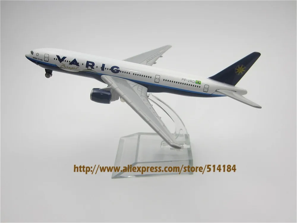 16 см Металл Воздуха Бразилия Varig B777 Airlines Boeing 777 PP-VRD Airways самолета Модель W Стенд
