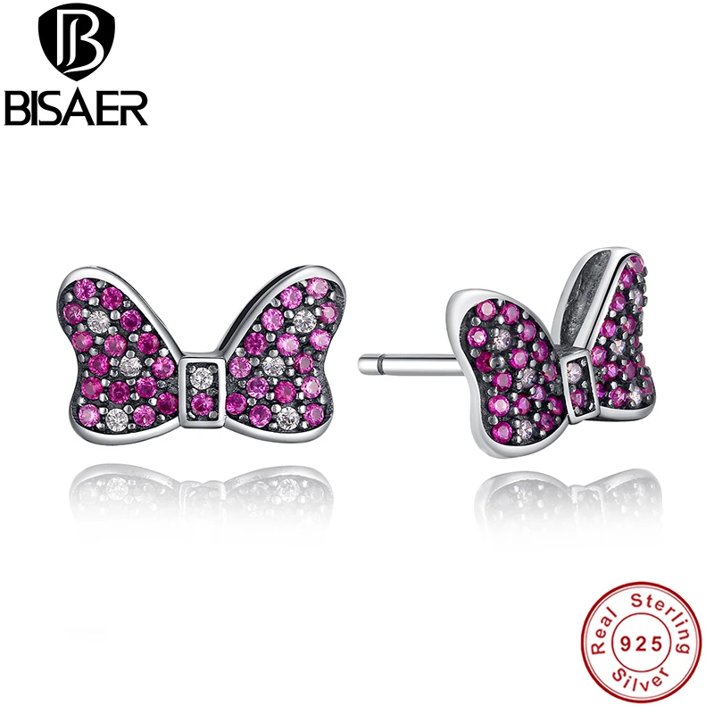 

Birthday Gift 925 Sterling Silver Red White Crystals Minnie's Sparkling Bow Jewelry Special Store WEUS413