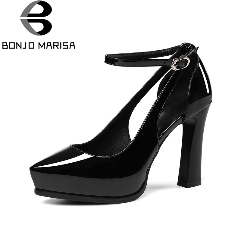 BONJOMARISA 2018 Summer Hot Sale Brand Genuine Leather Women Sandals High Heels Shoes Woman Platform Big Size 33-40 Lady Shoe