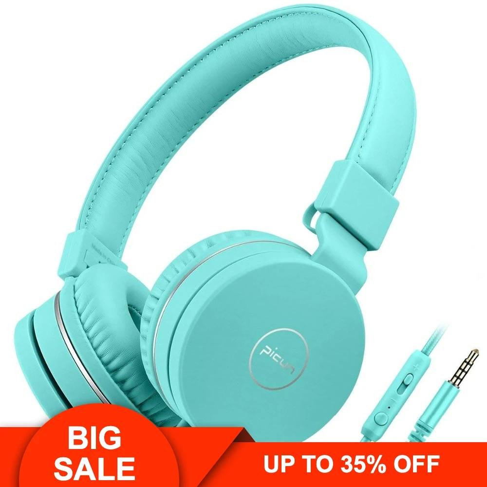 

Kids Headphones Wired Toddler Headset Mic 85dB Volume Limiting Stereo Foldable Children TV Tablets Laptops Babies Boys Girls