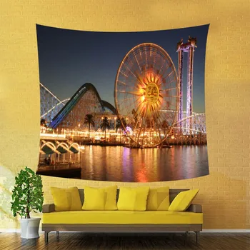 

Golden Autumn Theme Tapestry Wall Hanging Polyester Fabric Fantasy sky Wall Decor Leaves Falling Tapestry Beach Towel Bedsheet