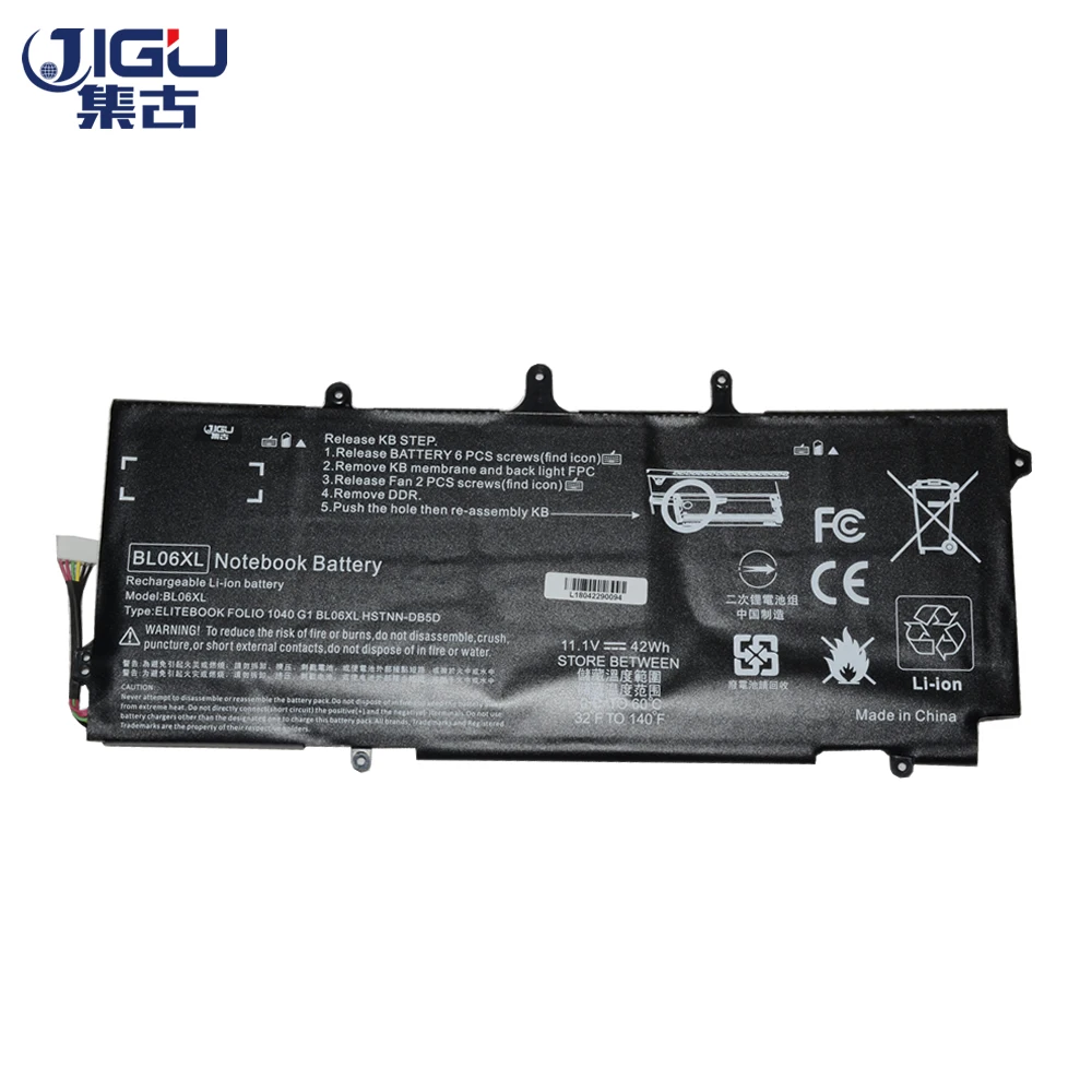 Аккумулятор JIGU для ноутбука с 3 ячейками BL06042XL BL06XL HSTNN DB5D IB5D W02C HPFor EliteBook Folio 1040 G0 G1 G2