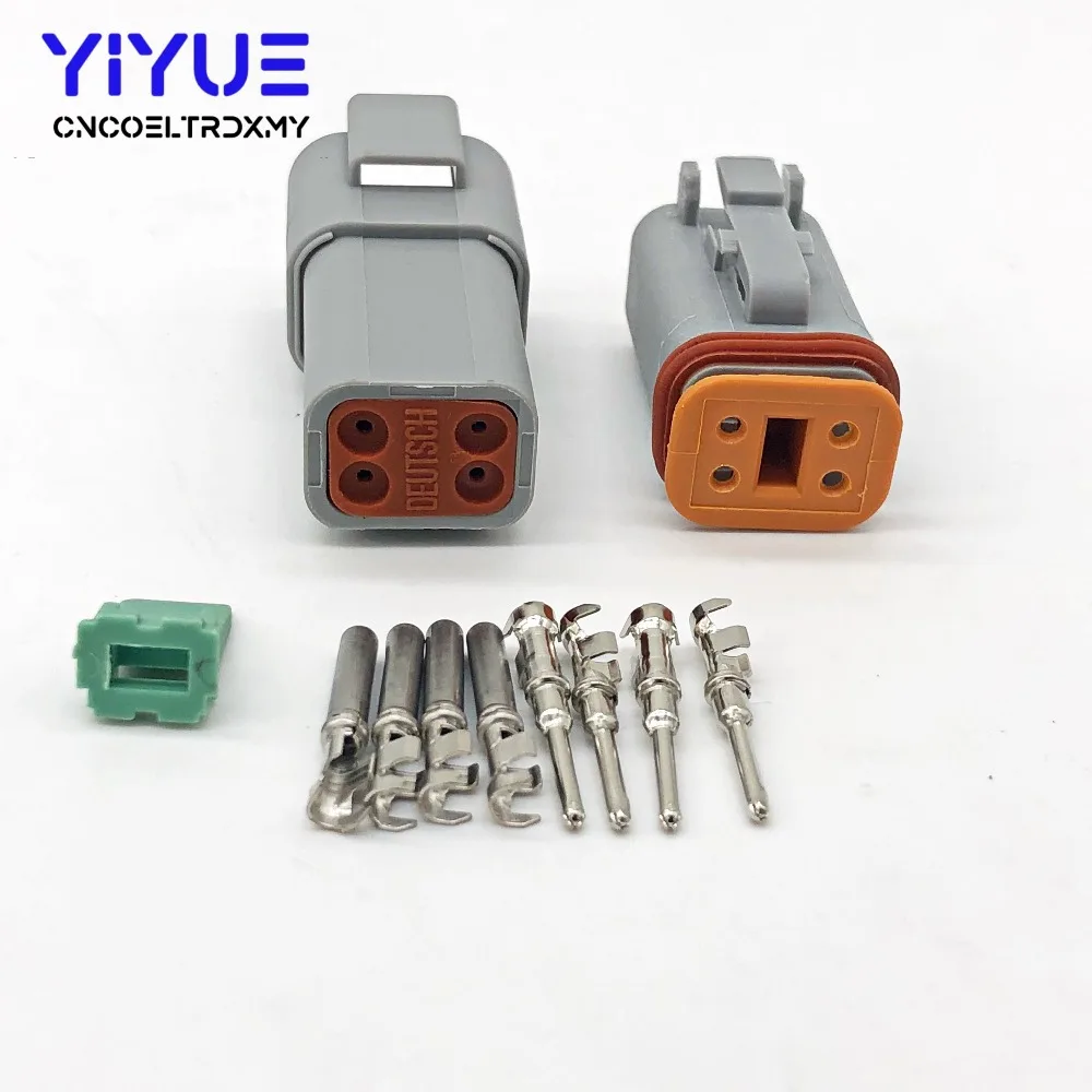 

1 Sets Deutsch DT 4 Pin Connector Kit Gray Waterproof electrical Connector DT06-4S/DT04-4P