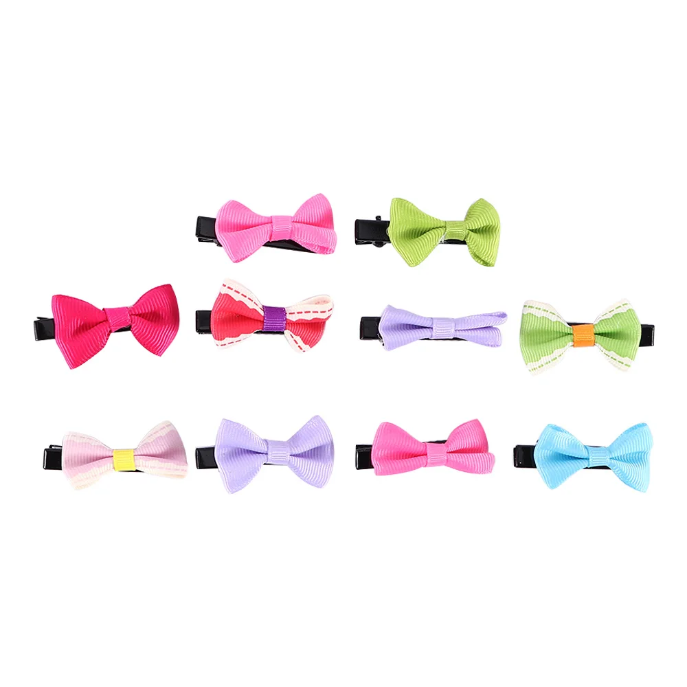 10pcs Lovely Toddler Girl Point Hair Clip Ribbon Bow Baby Kids Bowknot Headband