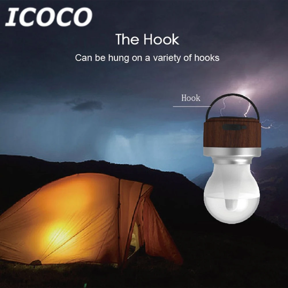 

ICOCO IR Sensor Camping Lantern Super Bright Waterproof Outdoor Emergency Light USB Chargeable Night Light Portable LED Lamp