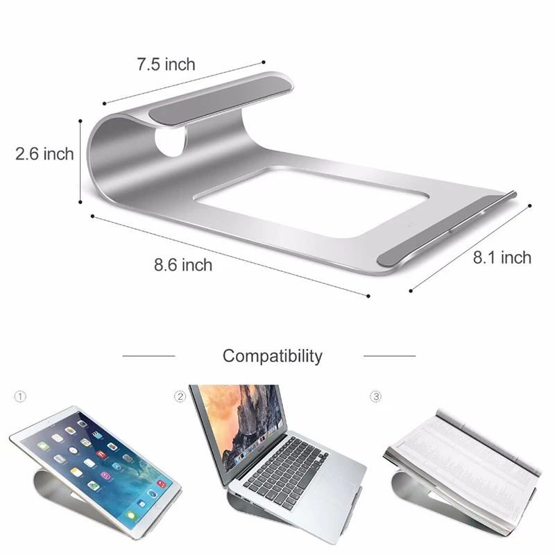 Алюминиевый держатель Vmonv для планшета, ноутбука, подставка для Macbook Air Pro retina 11 12 13 15 дюймов, охлаждающая подставка для ноутбука, кулер, кронштейн