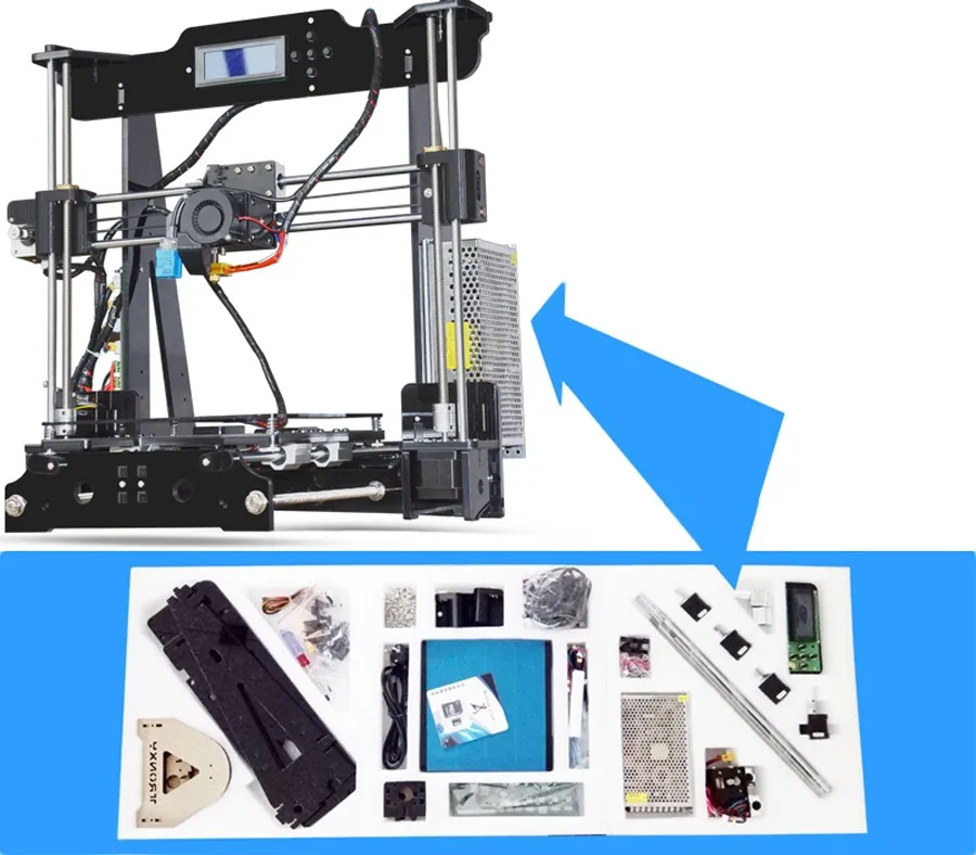 Tronxy Улучшенное Качество Высокая точность Reprap 3D принтер DIY kit P802M максимальный размер печати 220*220*240 мм