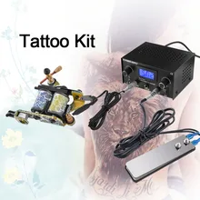 Набор для татуировки Блок питания шейдер лайнер машина пистолет педаль переключатель Клип шнур боди арт светодиодный цифровой мощный комплект для начинающих