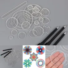 22 правила рисования+ 3 ручки линейки для рисования комплект спирографа спиральные конструкции Блокировка колеса обучающая игрушка DIY Инструменты для рисования