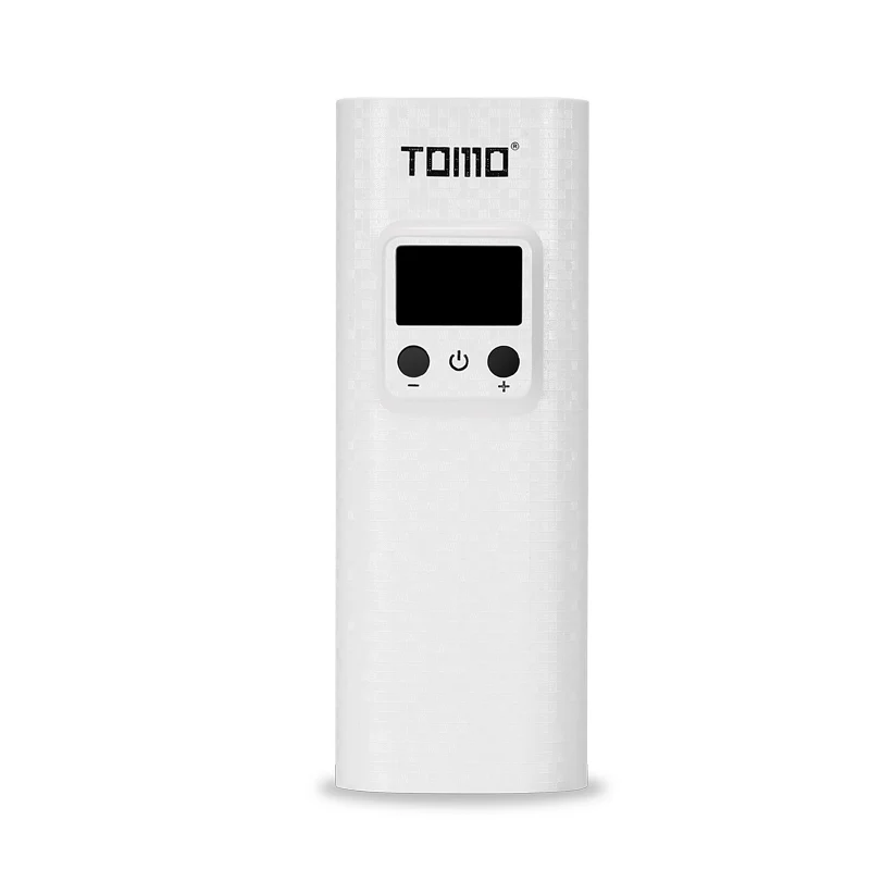 TOMO USB интеллектуальная 18650 литий-ионная батарея зарядное устройство Портативный lcd смарт DIY Мобильный Внешний Аккумулятор Чехол с фонариком для смартфона - Цвет: Белый