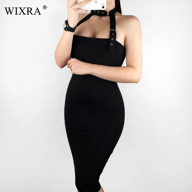 Женское Платье До Колена Wixra популярная сексуальная клубная одежда вечерние