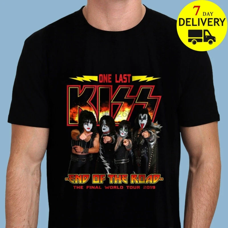 

New KISS End Of The Road World Tour 2019 Men's Black T-Shirt Size S-3XL