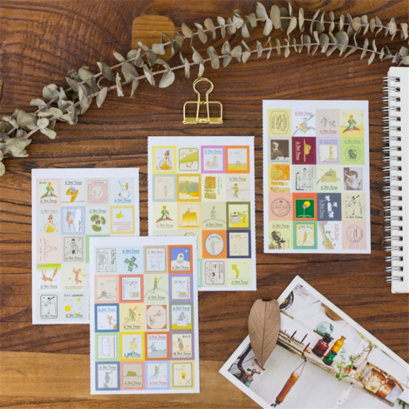 

30packs/lot New vintage prince stamp sticker Students' diary sticker Funny Decoration label DIY Multifunction sticker wholesale