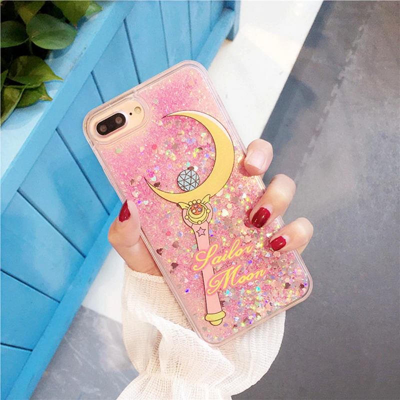 Sailor Moon Case for iPhone 7 Case Transparent Glitter