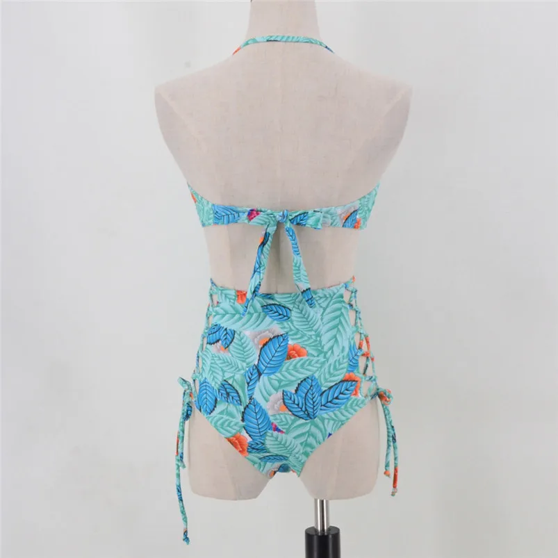Women's Print Swimwear Sexy Two-Piece Swimwear Swimsuit Bikini Swimsuit Beachwear Off shoulder swimsuit Bra set R22 (9)