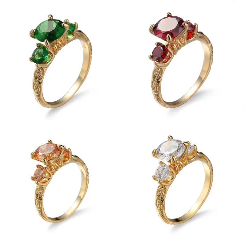 

2018 fashion new ladies ring silver natural crystal zircon bride wedding zircon bijoux femme anillos rings for women jewelry