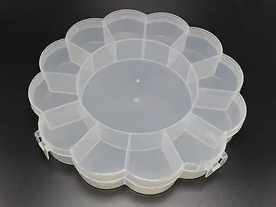

Clear Plastic Flower Box Case 13 compartments Beads Display Storage Container