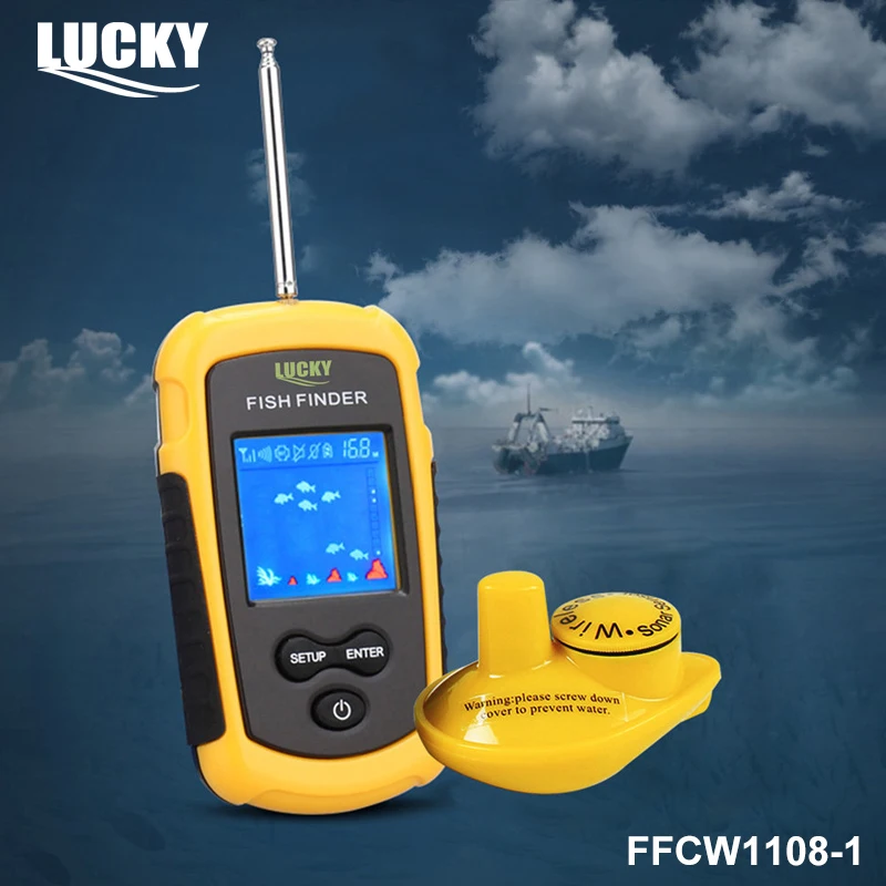 LUCKY FFCW1108-1 & FFW1108-1 Portable Echo Sounder Sonar Depth Ocean River Wireless Fish Finder