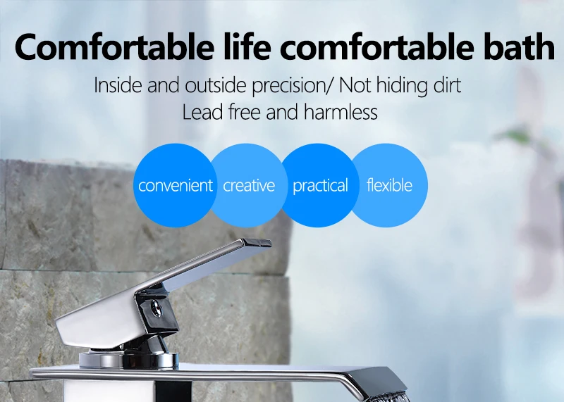 Bar Sink Faucets Basin Faucets Waterfall Faucet Single Handle Basin Hot and Cold Mixer Tap Bathroom Sink Chrome Finish Origin (1)