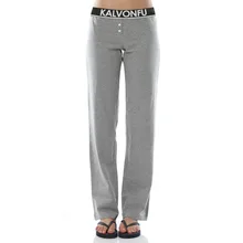 Kvf плюс Размеры Для женщин свободные эластичный пояс прямые сна Брюки для девочек модал Повседневное дома Мотобрюки пижамы