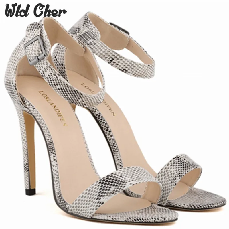 

High Quality 2017 Sexy Leopard Star Style High Heel Ankle Belt women's Sandals With Open Toe ,female Party Pumps