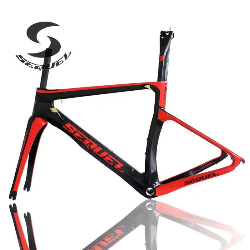 Cheap Carbon bike frame T1000 Toray Full carbon fiber 13-2 red carbon cadre bike frame road bike frames with headset cover 0