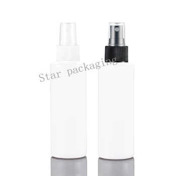 

50pcs 120ml white spray bottle with white black nozzle top cap,mist sprayer bottle empty 120cc packaging cosmetics makeup bottle