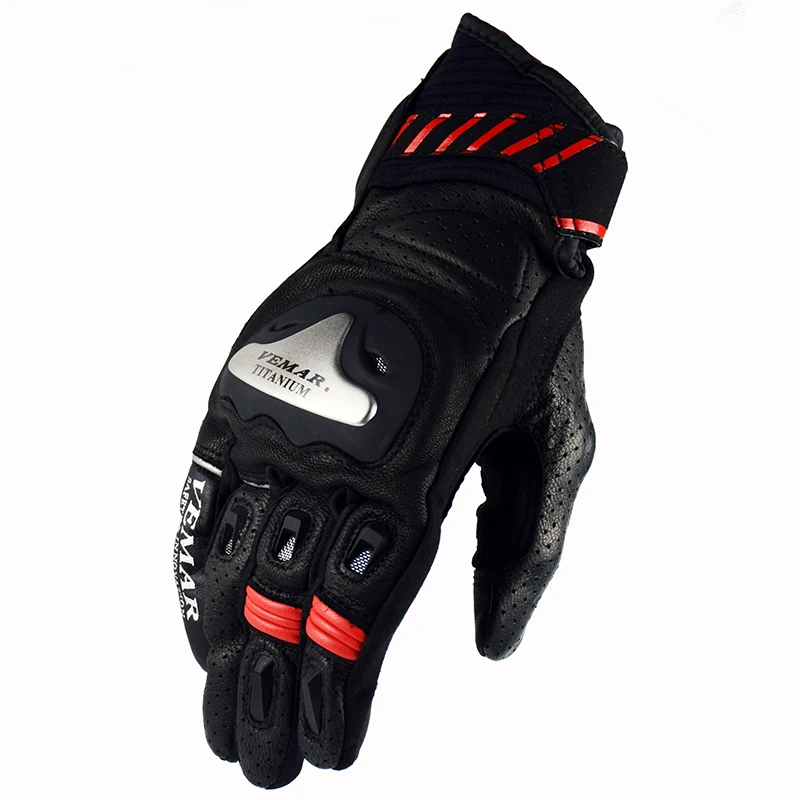 

Vemar Moto Titanium Motorcycle Gloves Leather GP MX Motocross Racing Gloves Motorbike Riding Glove Protective Guantes Luva Para