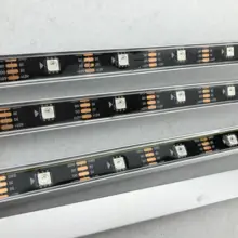 WS2815 адресат 1 м длинный DC12V 30 светодиодный s цифровая СВЕТОДИОДНАЯ панель свет; IP68 Номинальная, u-образный корпус alu; Черная печатная плата