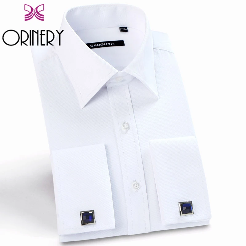 Orinery Лидер продаж дизайнер белый French Cuff Dress Shirt классическая мужская рубашка с длинным рукавом Slim Fit Марка мужская одежда с запонки