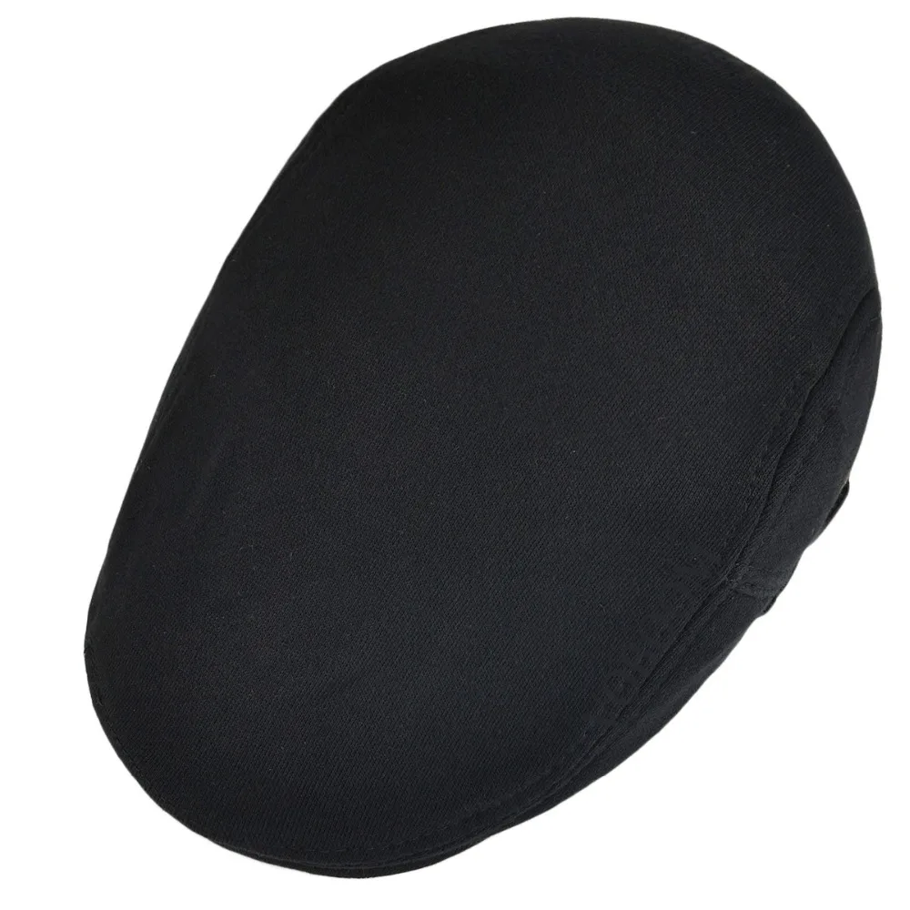Хлопковая мужская и женская черная плоская кепка из плюща, мягкая одноцветная Кепка для вождения, регулируемая кепка газетчика s 039