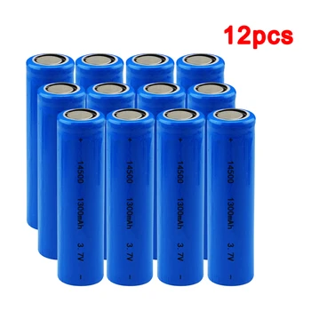 

Centechia 12 Pcs High Capacitance 14500 Battery 3.7V 1300Mah Rechargeable Battery For Led Flashlig