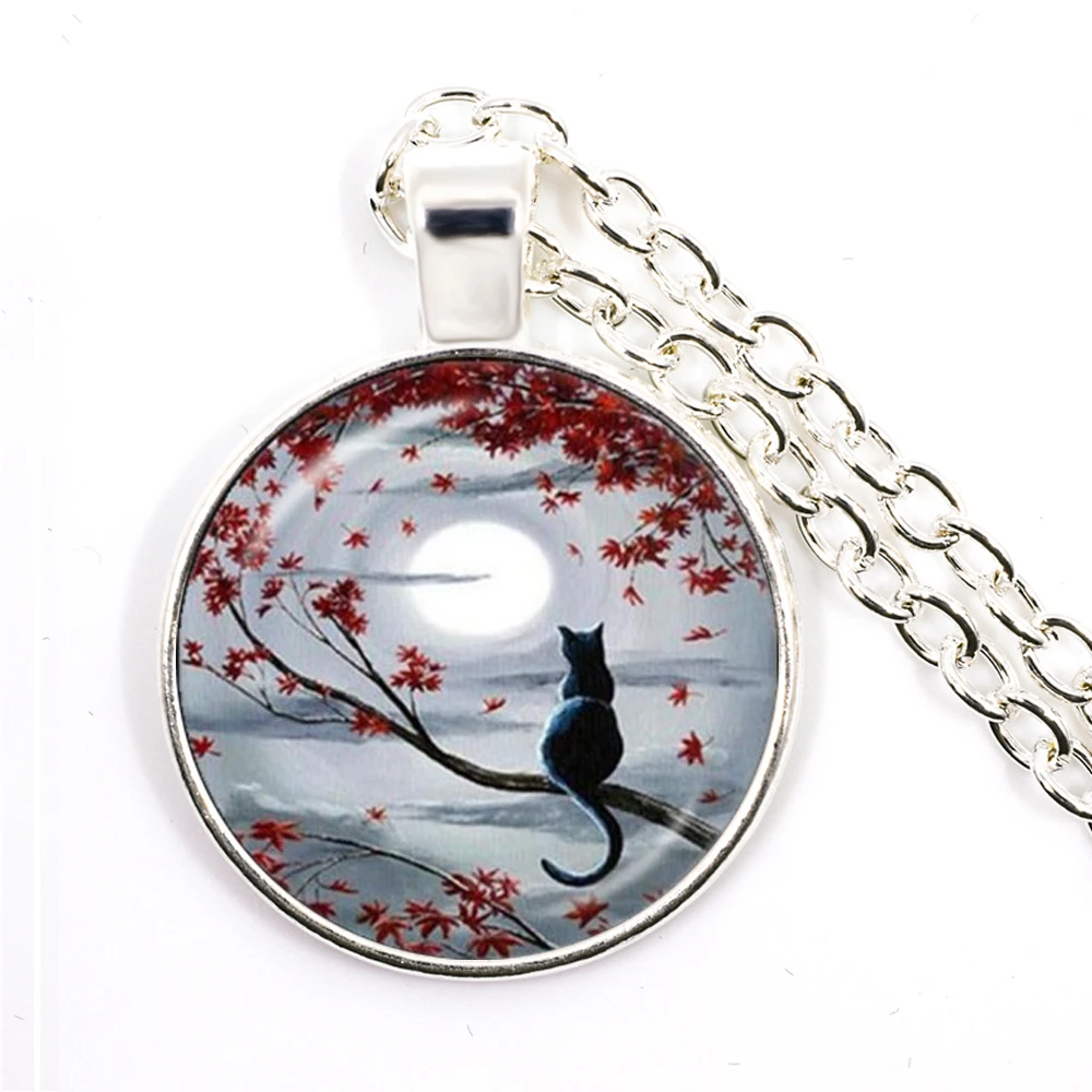 Mens necklace 2019 New Glass Cabochon Round Blue Moon And Glass Necklaces Cat Galaxy Round Crystal Pendant Necklace Mens necklace 2019 New Glass Cabochon Round Blue Moon And Glass Necklaces Cat Galaxy Round Crystal Pendant Necklace