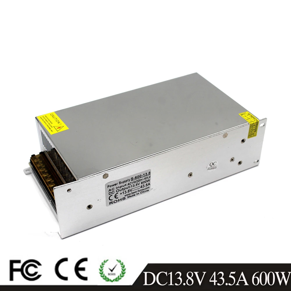 

DC13.8V 43.5A 600W Universal Regulated Switching Power Supply Driver for LED Strip Light CCTV Radio Computer Project 3D Printer