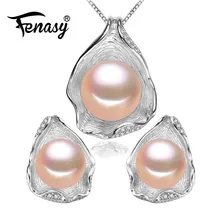 FENASYr ювелирные изделия из жемчуга, жемчужная подвеска Ювелирные наборы для жемчужное ожерелье для женщин/серьги свадебный комплект ювелирных изделий, подвеска в виде ракушки дизайн