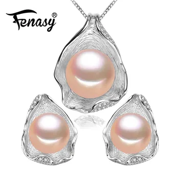 

FENASYr Pearl Jewelry ,pearl pendant Jewelry Sets for Women Pearl Necklace/Earring Wedding Jewelry Set , Shell pendant design