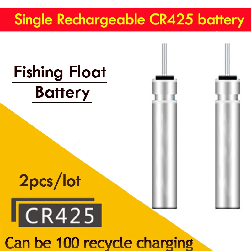 2 шт./лот перезаряжаемая CR425 рыболовная поплавки батарея заряжается через различные зарядные устройства дизайн(не включая USB