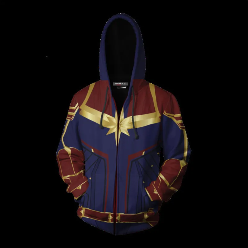 Avengers Endgame Cosplay Quantum Realm Costumes Sweatshirt Hoodie Jacket Captain Marvel Hooded America Superhero Hoody
