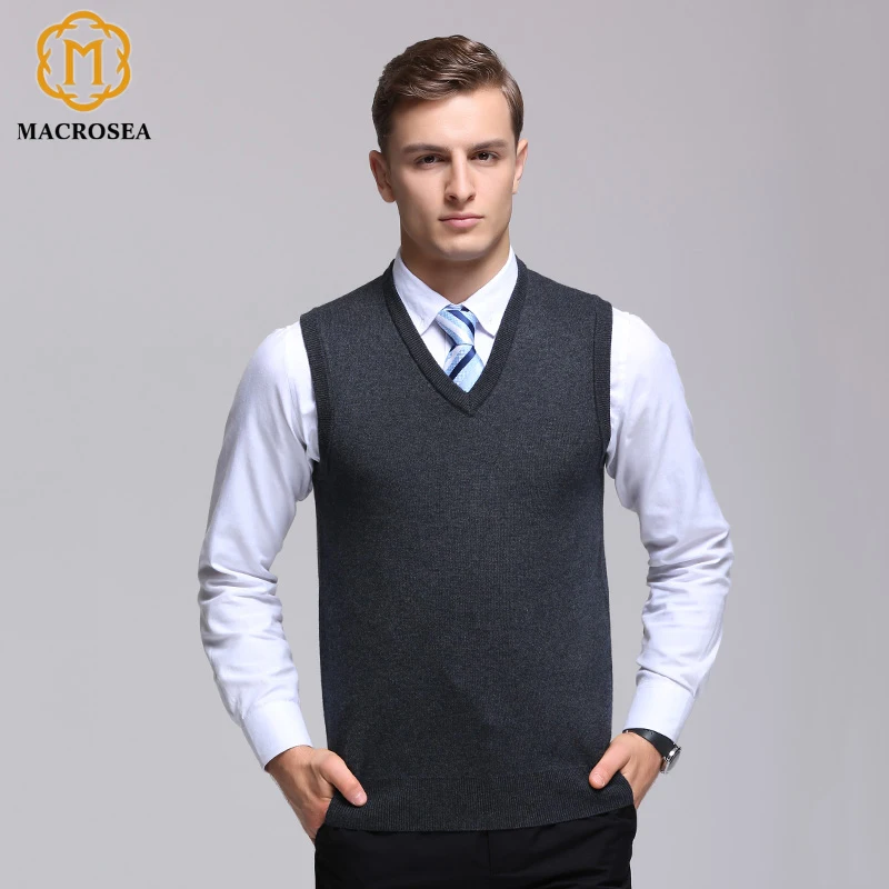 Aliexpress.com : Buy MACROSEA Male Winter Wool Pullover Men's Brand V Neck Sleeveless Sweaters 
