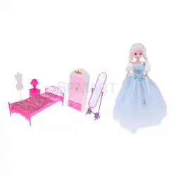 1/6 современная девушка кукла маленькая принцесса и мини мебель Playsets комплекты для спальни для 12 дюймов действие куклы дом аксессуар